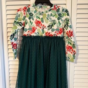 Floral Long Sleeve Kids Dress